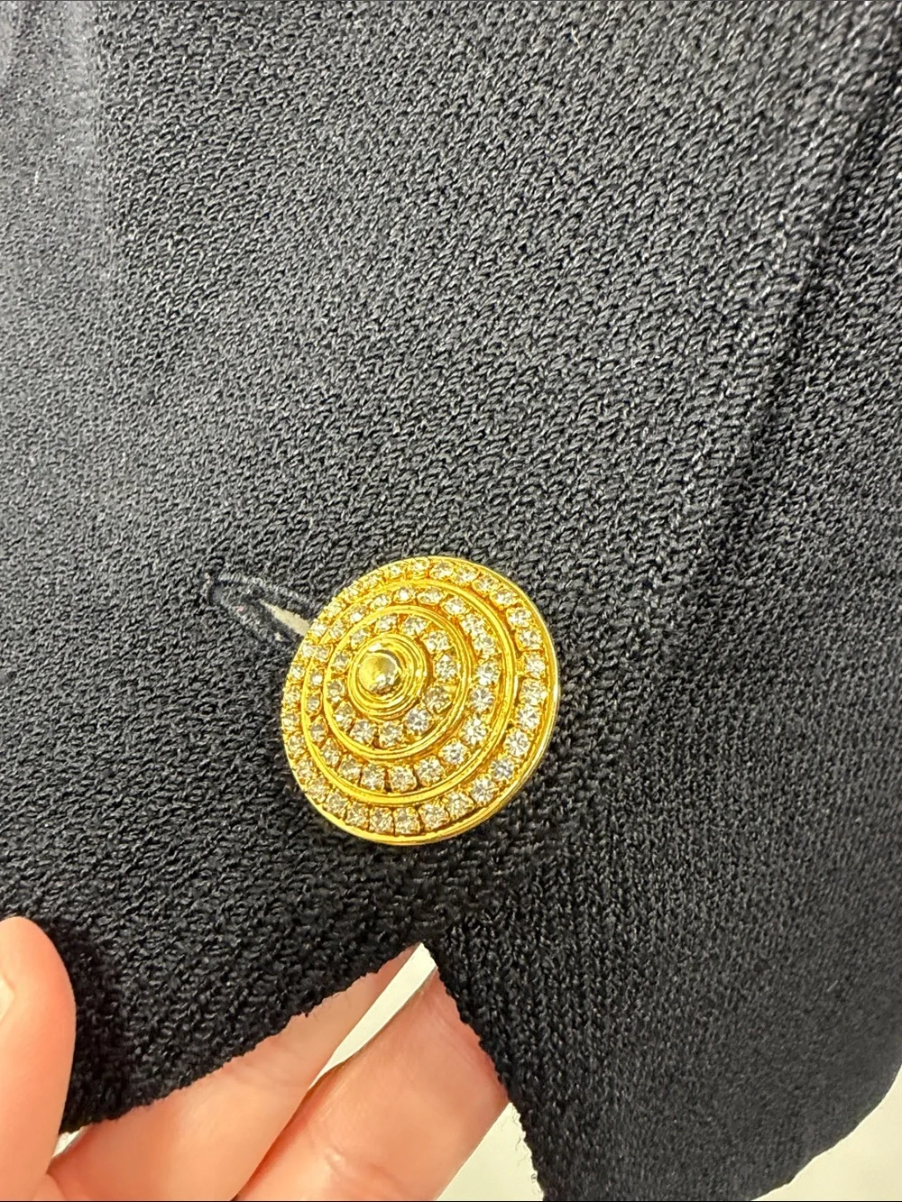 St.John Black Santana knit 3 button jacket size 14.